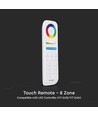 Télécommande 8 zones pour LED - 3V, blanc, roue chromatique tactile, 2.4GHz, adaptée aux strips LED