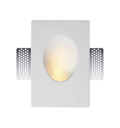 Spot encastrable GU10 en plâtre, rond - Blanc, peut être peint, IP20 intérieur, trou : 18,5 x 12,5 cm, sans source lumineuse