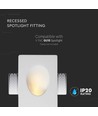 Spot encastrable GU10 en plâtre, rond - Blanc, peut être peint, IP20 intérieur, trou : 18,5 x 12,5 cm, sans source lumineuse