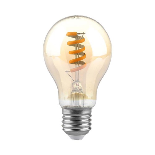 Ampoule LED E27 4W - Filament spirale, verre ambré, 1800K