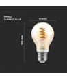 Ampoule LED E27 4W - Filament spirale, verre ambré, 1800K
