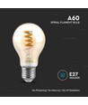 Ampoule LED E27 4W - Filament spirale, verre ambré, 1800K