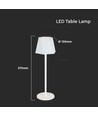 Lampe de table LED rechargeable 1,5W, 5V - Blanc, dimmable 4 niveaux, avec câble USB-C