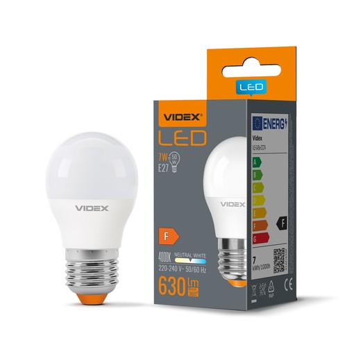 Ampoule LED E27 7W - G45, 4000K, 630lm, 240 degrés