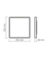 Plafonnier LED 24W, noir - 4000K, IP20 intérieur, Ra 88