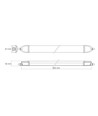 Réglette LED complète 60cm 20W - câblage traversant, IP65, 5000K