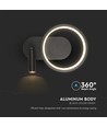 Applique murale design 14W en métal - 1500lm, noir, 360 degrés, IP20, source lumineuse incl.