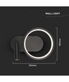 Applique murale LED design 14W - Noir, 1500lm, 25x10x18 cm, source lumineuse incl.