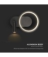 Applique murale LED design 14W - Noir, 1500lm, 25x10x18 cm, source lumineuse incl.