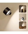 Applique murale rechargeable 4,5W CCT - IP20, ronde, noir mat, rotative à 360°, source lumineuse incluse et télécommande