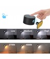 Applique murale rechargeable 4,5W CCT - IP20, ronde, noir mat, rotative à 360°, source lumineuse incluse et télécommande