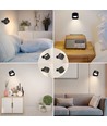Applique murale rechargeable 4,5W CCT - IP20, ronde, noir mat, rotative à 360°, source lumineuse incluse et télécommande