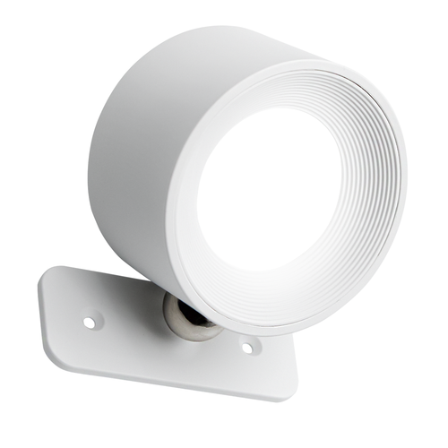 Applique murale rechargeable 4,5W CCT - IP20, ronde, blanche, rotative à 360°, source lumineuse incluse et télécommande