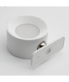 Applique murale rechargeable 4,5W CCT - IP20, ronde, blanche, rotative à 360°, source lumineuse incluse et télécommande