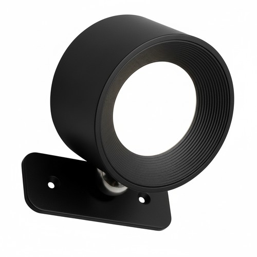 Applique murale rechargeable 4,5W CCT - IP20, ronde, noir mat, rotative à 360°, source lumineuse incluse et télécommande