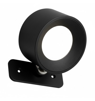 Applique murale rechargeable 4,5W CCT - IP20, ronde, noir mat, rotative à 360°, source lumineuse incluse et télécommande