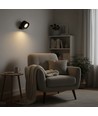 Applique murale rechargeable 4,5W CCT - IP20, ronde, noir mat, rotative à 360°, source lumineuse incluse et télécommande