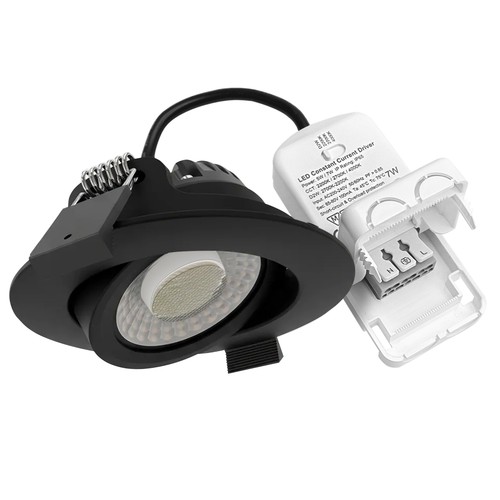 Spot encastrable 7W Ø8,3cm DimToWarm+CCT dimmable RA96 - Trou: Ø6,8 cm, Noir