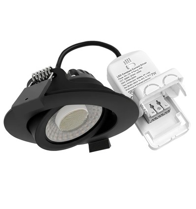 Spot encastrable 7W Ø8,3cm DimToWarm+CCT dimmable RA96 - Trou: Ø6,8 cm, Noir