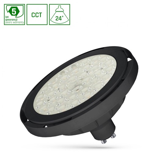 Ar111 LED 8,5W GU10 - 230V, 24°, CCT, noir, Spectrum
