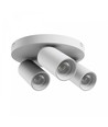 Plafonnier rond avec 3 spots, GU10 - Blanc, Ø22cm, IP20 intérieur, sans source lumineuse