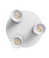 Plafonnier rond avec 3 spots, GU10 - Blanc, Ø22cm, IP20 intérieur, sans source lumineuse