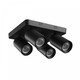 Plafonnier avec 2x2 spots, GU10 - Noir, IP20 intérieur, sans source lumineuse