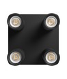 Plafonnier avec 2x2 spots, GU10 - Noir, IP20 intérieur, sans source lumineuse