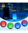 Lampe de table/veilleuse LED RGB+CCT rechargeable - Bluetooth, Blanc, tactile dimmable, IP20 intérieur
