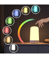 Lampe de table/veilleuse LED RGB+CCT rechargeable - Bluetooth, Blanc, tactile dimmable, IP20 intérieur