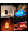 Lampe de table/veilleuse LED RGB+CCT rechargeable - Bluetooth, Blanc, tactile dimmable, IP20 intérieur