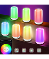 Lampe de table/veilleuse LED RGB+CCT rechargeable - Bluetooth, Blanc, tactile dimmable, IP20 intérieur