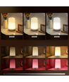 Lampe de table/veilleuse LED RGB+CCT rechargeable - Bluetooth, Blanc, tactile dimmable, IP20 intérieur