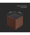 Applique murale solaire LED 9W - IP65, CCT, 3 couleurs de lumière, capteur PIR, boîtier couleur corten