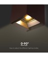 Applique murale solaire LED 9W - IP65, CCT, 3 couleurs de lumière, capteur PIR, boîtier couleur corten