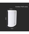 Applique murale moderne 12W, 140lm/W - IP65, blanc, dimmable, CCT, source lumineuse incluse