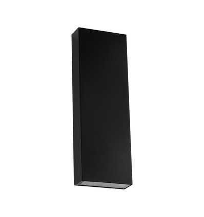 Applique murale LED 8W avec éclairage haut/bas - 140lm/W, IP65, noir, 4000K, rectangulaire, source lumineuse incluse