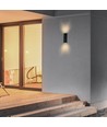 Applique murale LED 8W avec éclairage haut/bas - 140lm/W, IP65, noir, 4000K, rectangulaire, source lumineuse incluse