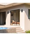 Applique murale LED 8W avec éclairage haut/bas - 140lm/W, IP65, noir, 4000K, rectangulaire, source lumineuse incluse