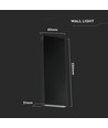 Applique murale LED 8W avec éclairage haut/bas - 140lm/W, IP65, noir, 4000K, rectangulaire, source lumineuse incluse