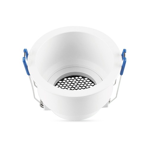 Spot encastrable GU10 - Rond, blanc, aluminium, honeycomb, anti-éblouissement, IP20, Trou : Ø8 cm, Dim : Ø9 cm