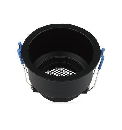 VT-9001RD douille de lampe GU10 - aluminium, nid d'abeille, anti-éblouissement profond, noir rond