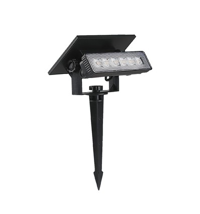0,9W Solara Mini Lampe de jardin 2-en-1 - Noir, IP65, blanc chaud, applique et piquet, solaire