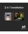 0,9W Solara Mini Lampe de jardin 2-en-1 - Noir, IP65, blanc chaud, applique et piquet, solaire