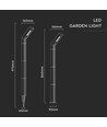 Lampe de jardin solaire 1,5W - CCT, 3 couleurs de lumière, IP65, noir, avec pied et piquet