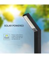 Lampe de jardin solaire 1,5W - CCT, 3 couleurs de lumière, IP65, noir, avec pied et piquet