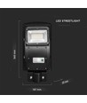 Lampadaire solaire 6W avec détecteur - Télécommande, noir, 800lm, IP65