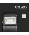 Lampadaire solaire 6W avec détecteur - Télécommande, noir, 800lm, IP65