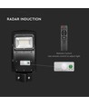 Lampadaire solaire 6W avec détecteur - Télécommande, noir, 800lm, IP65