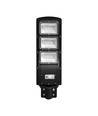 Lampadaire LED solaire 12W - 1200lm, IP65, 6000K, noir, avec panneau solaire et batterie